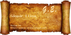 Gáspár Elina névjegykártya